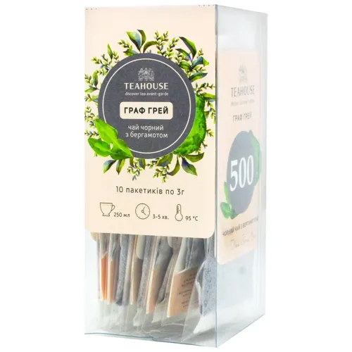 Чай чорний Teahouse Граф Грей з бергамотом 3г х 10шт