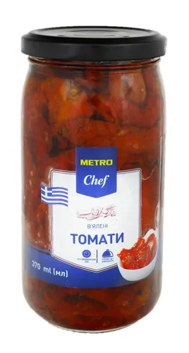 Томати в'ялені половинками зі шкіркою в соняшниковій олії Metro Chef с/б 340г