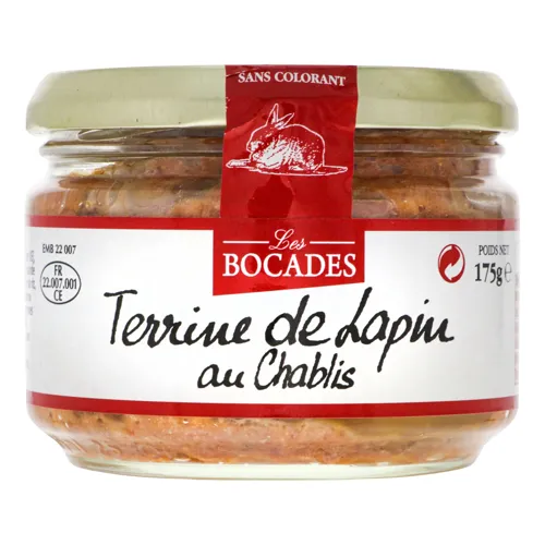 Паштет з м'яса кролика Terrine de Lapin au Chablis Les Bocades с/б 175г