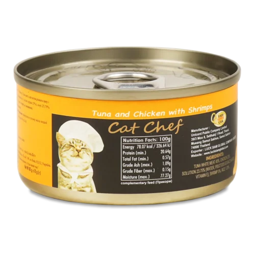 Корм для котів Cat Chef тунець, м'ясо курки, креветка