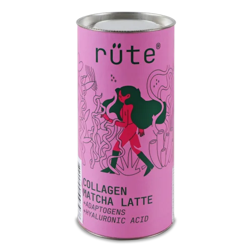 Суміш Для Приготування Напоїв На Основі Рослинних Компонентів Collagen Matcha Latte Rute, Тубус, 250 г