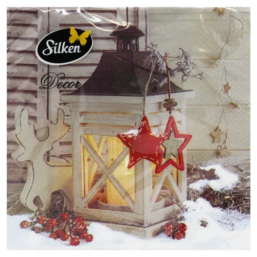 Серветки столові Silken Ліхтарик 3-шарові 33*33см 18шт