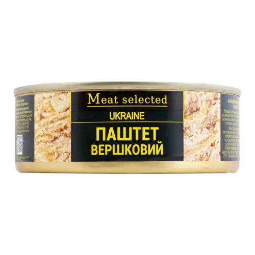 Паштет вершковий Meat selected з залізній банці 240г