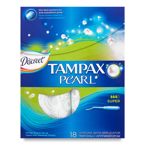Тампони Tampax Discreet Pearl Super, 18 шт х6, в/ґ