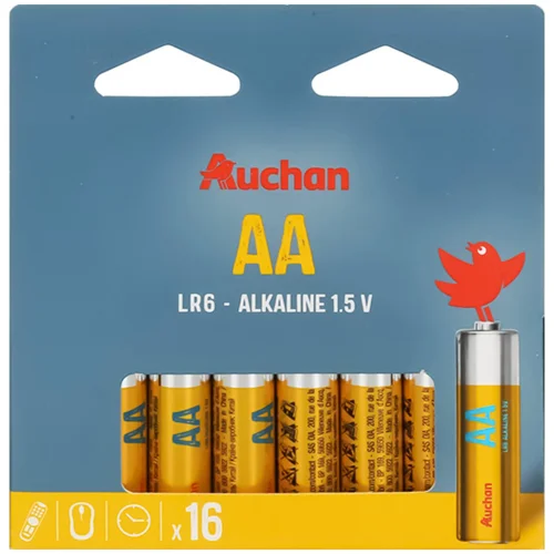 Батарейки Auchan Standart AA 16шт