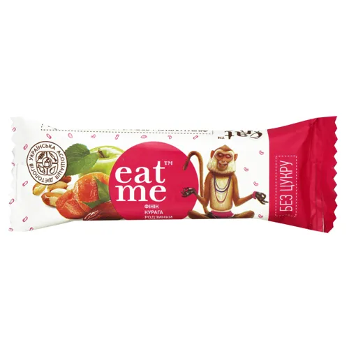 Цукерка EatMe Батончик Курага фінік яблуко родзинки 30г х8
