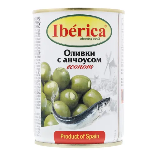 Оливки фаршировані анчоусів Iberica з/б 280г