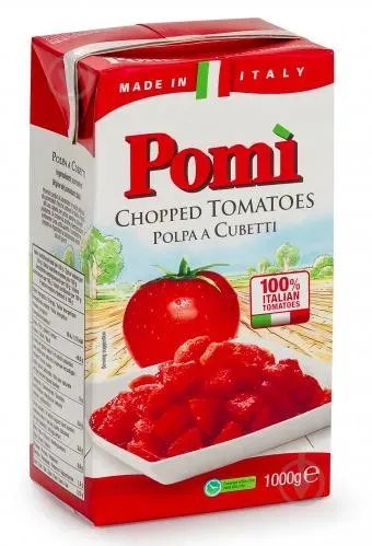 Томати нарізані кубиками Очищені Tetra Pak 1000г ТМ Pomi