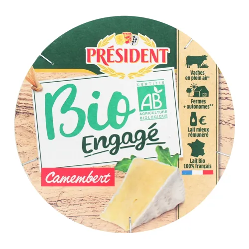 Сир 45% м'який органічний Camembert President 250г