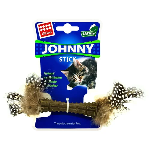 Іграшка для котів GiGwi Catnip Спресована котяча м'ята з пір'ям 8см