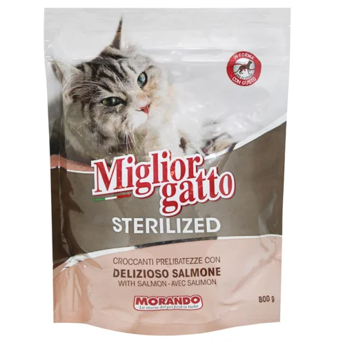 Корм сухий Miglior Gatto з лососем для стерилізованих котів 800г