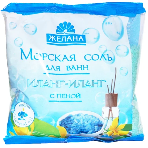 Морська сіль для ванн Желана Іланг-іланг з піною і коаліном 500г