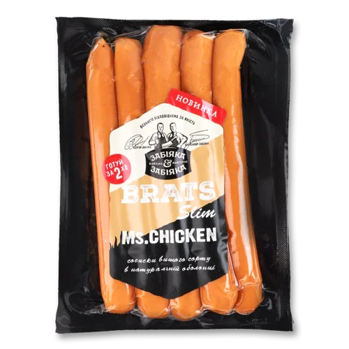Сосиски Курячі Slim Ms.Chicken Brats Забіяка, кг