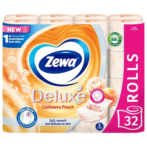 Туалетний папір Zewa Deluxe Cashmere Peach 3-шаровий 32шт
