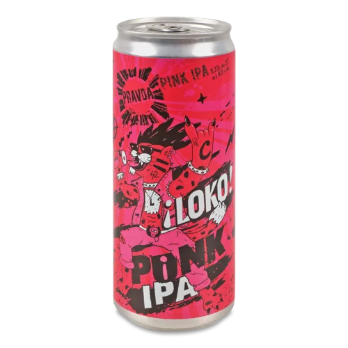 Пиво Нефільтроване Непастеризоване Pink IPA, 0.33л, 4%, з/б