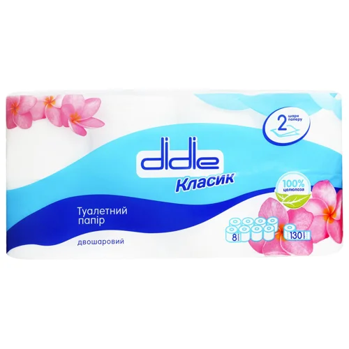 Туалетний папір Didie Класик білий 2-шаровий 8шт
