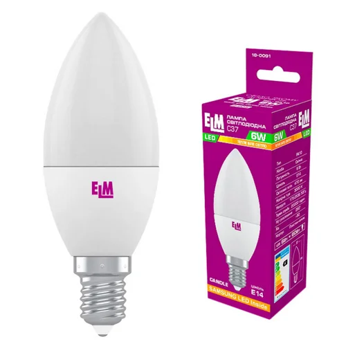 Лампа ELM Led свічка 6W PA10 E14 300018-0091
