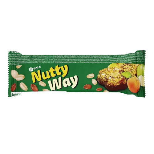 Батончик-мюслі горіховий з фруктами частково глазурований Nutty Way Vale м/у 40г