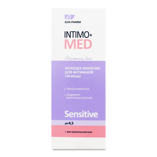 Гель для інтимної гігієни Sensitive Elfa Pharm Intimo+med, Молочко, 200 мл