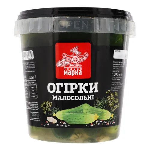 Огірки малосольні Чудова Марка відро 1кг