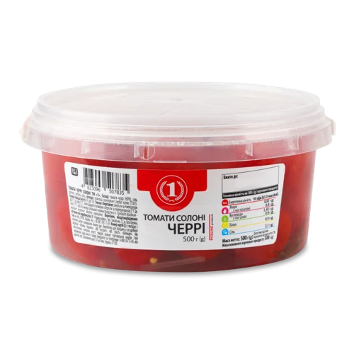Томати Черрі Солоні, ТМ '1', В/ґ, Відро, 500г