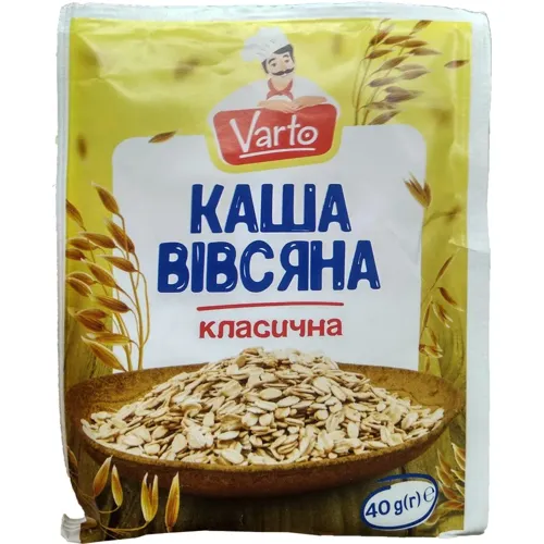 Каша швидкого приготування «Varto» вівсяна класична 40г