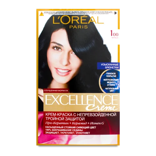 Фарба Для Волосся №100 Чорний Crème Excellence L'Oreal, в/к