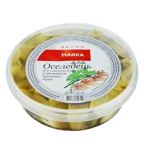 Оселедець Marka Promo філе-шматочки в олії 500г