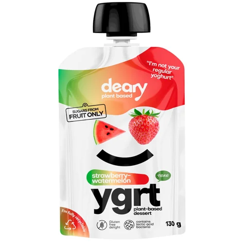 Десерт Deary на рослинній основі зі смаком кавуна та полуниці без цукру 130г