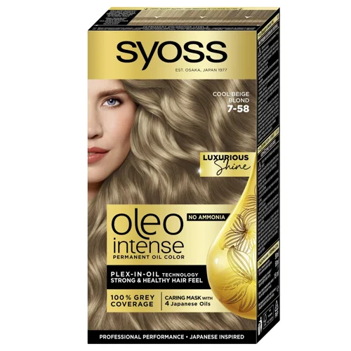 Фарба для волосся без аміаку Syoss Oleo Intense 7-58 Холодний русявий 115мл