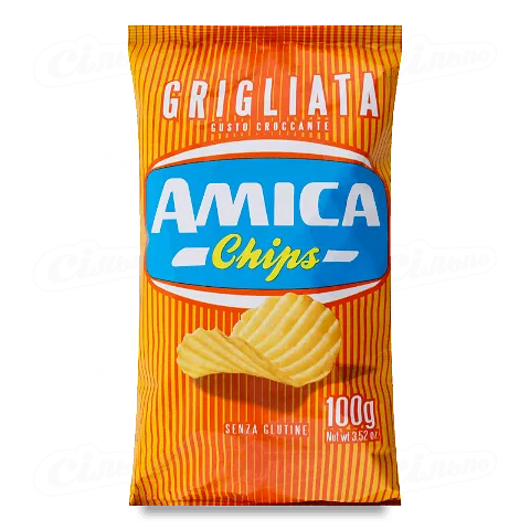 Чіпси Amica картопляні рифлені з сіллю, 100г
