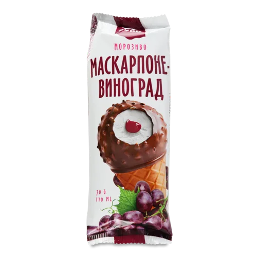 Морозиво Маскарпоне З Виноградом Рудь, м/у 70г