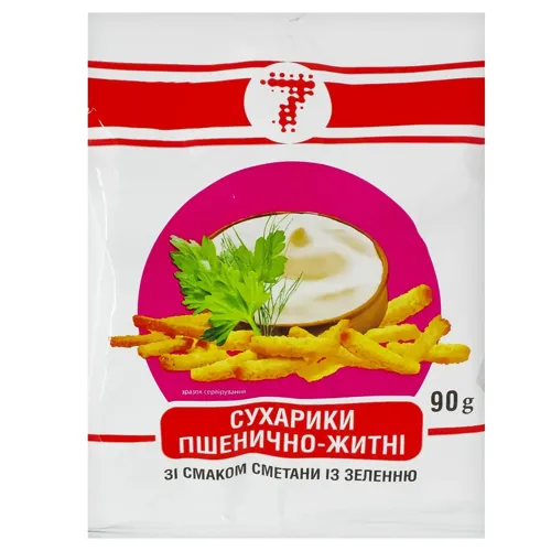 Сухарики Семерка пшеничні зі смаком сметани із зеленню 90г