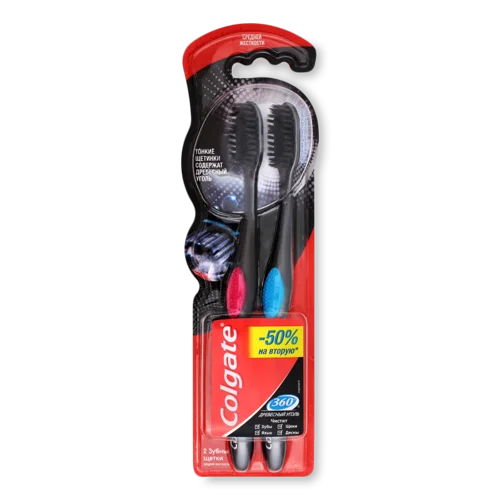 Зубна Щітка З Деревним Вугіллям 360° Colgate, 2шт