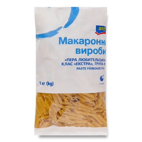 Макаронні вироби клас Екстра, група B, Перо любительські, Аро, м/у, 1 кг