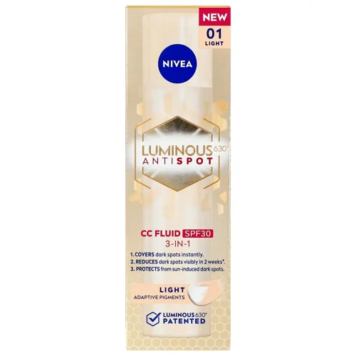 Флюїд тонувальний Nivea Luminous630 Light SPF30 3в1 40мл