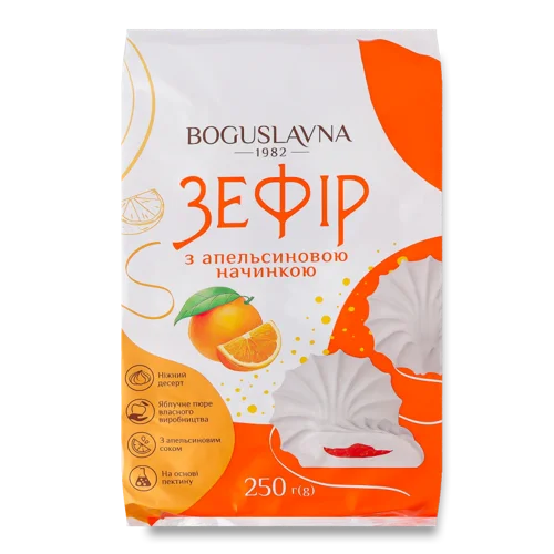 Зефір з Апельсиновою Начинкою Богуславна, м/у, 250 г