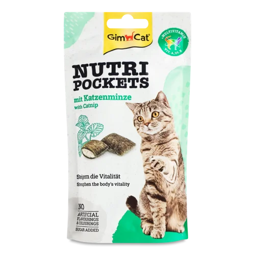 Крекери З Начинкою Для Котів Nutri Pockets GimCat, з Катнип, в/ґ, 60г