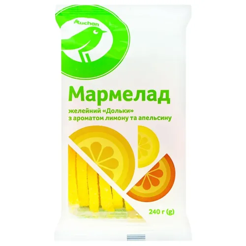 Мармелад Ашан дольки з ароматом лимону та апельсину 240г
