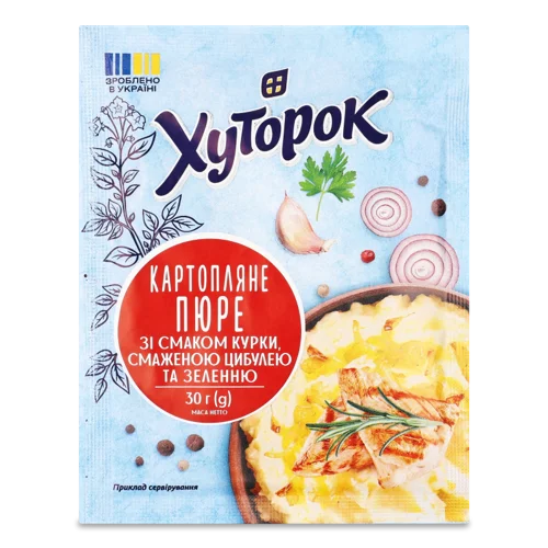Пюре Картопляне З Смаком Курки, Смаженою Цибулею Та Зеленню, В/ґ, 30г