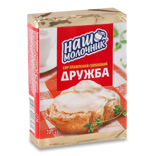 Сир Плавлений Скибковий 40% Дружба Наш Молочник м/у, 70г