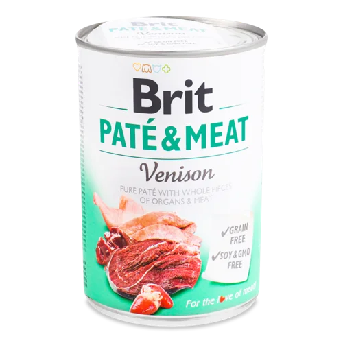 Корм Консервований Для Дорослих Собак Venison Pate&Meat Brit з/б 400г