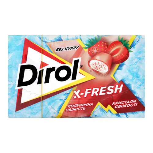 Гумка жувальна без цукру Полунична свіжість X-Fresh Dirol 18г