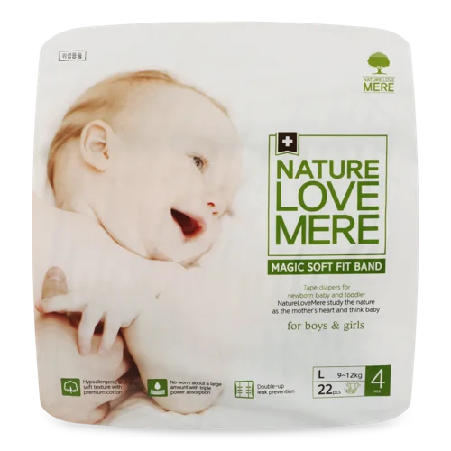 Підгузки Дитячі Розмір 4 9-12 кг Magic Soft Fit Band NatureLoveМере, 22 шт