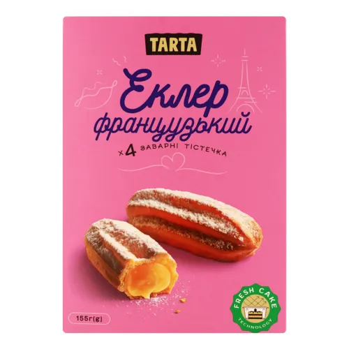Тістечка заварні Еклер французький Tarta к/у 155г