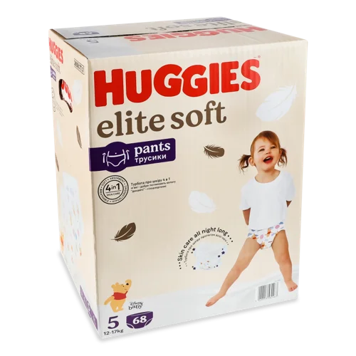 Підгузники-Трусики Для Дітей 12-17кг 5 Elite Soft Huggies, 68шт, в/ґ