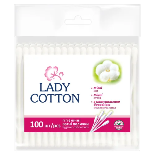 Палички ватні Lady Cotton в поліетиленовому пакеті 100шт