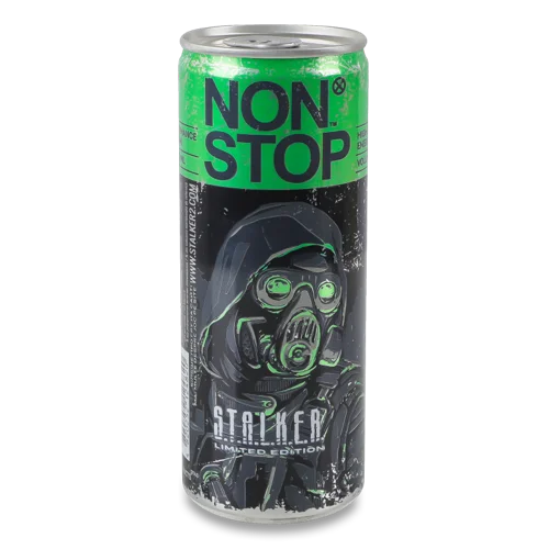 Напій Енергетичний Безалкогольний Сильногазований Stalker Green Non Stop, з/б 250мл