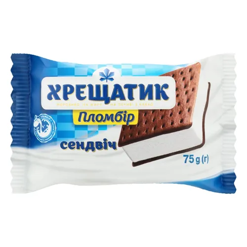 Морозиво 15% Пломбір Сендвіч на печиві з какао Хрещатик