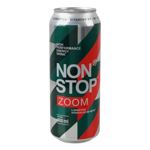 Енергетичний Напій Безалкогольний Сильногазований Zoom Non Stop, з/б 500мл